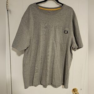 Caterpillar Men's Relaxed Fit Short Sleeve T-Shirt Gray XXL Pocket Plus Size CAT